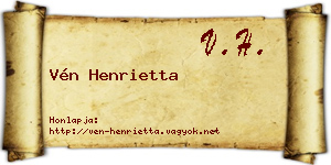 Vén Henrietta névjegykártya